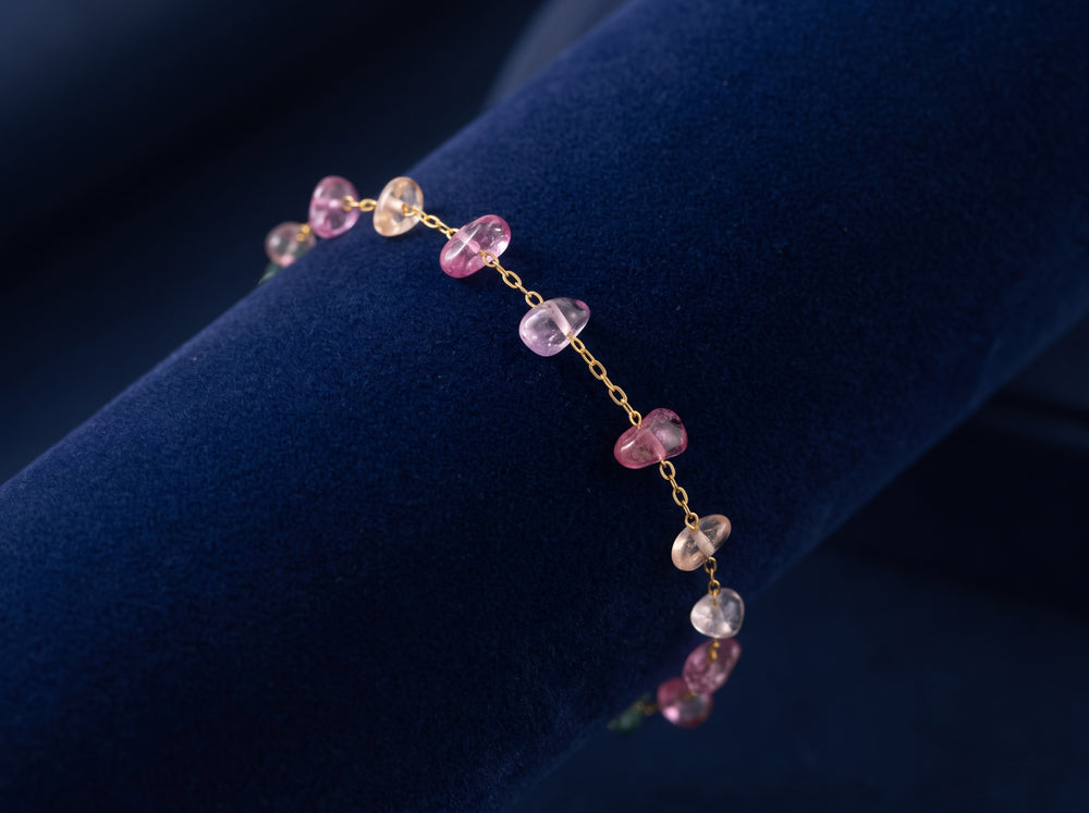 Gold-Tone Multicolor Bead Bracelet