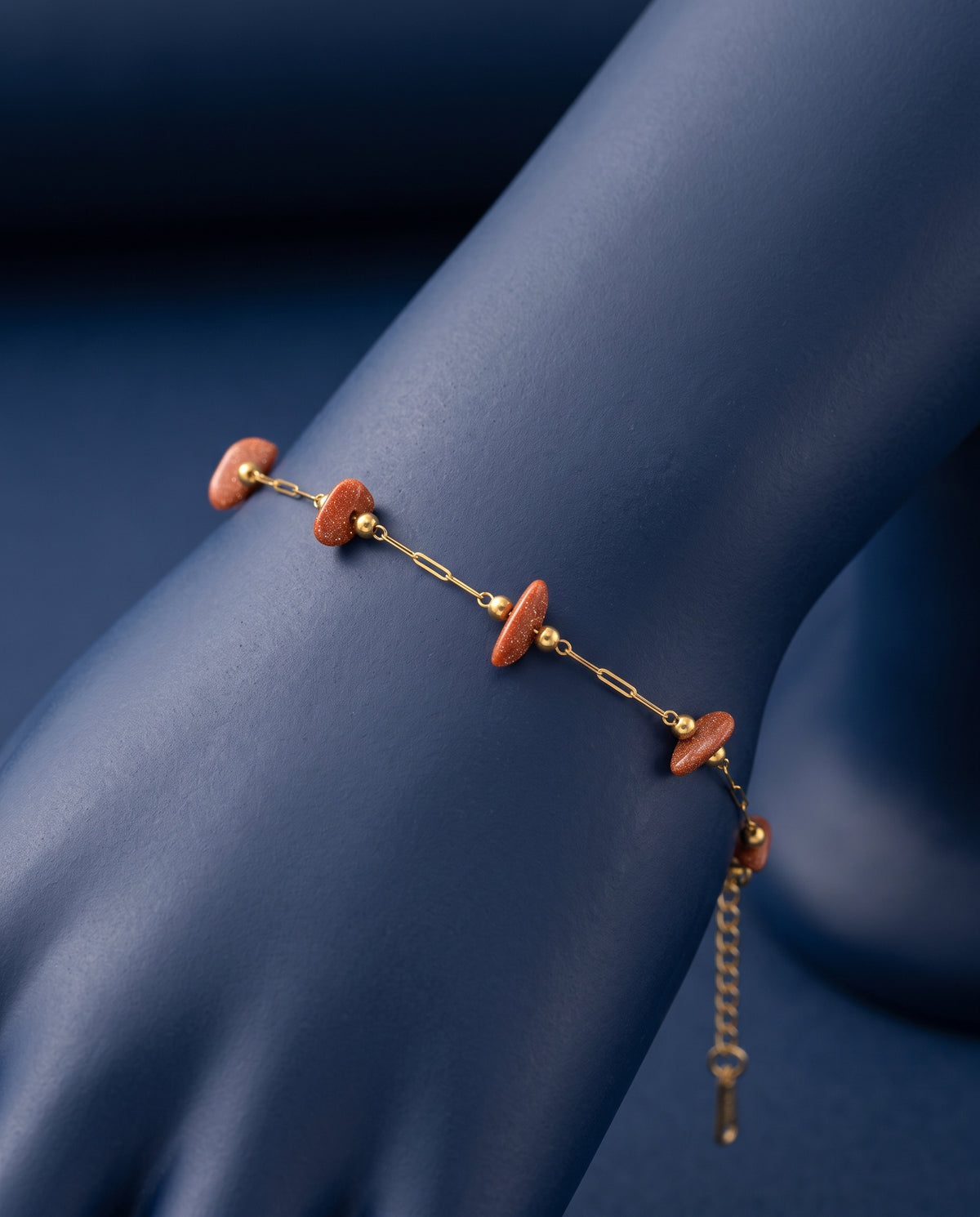 Gold-Tone Orange Stone Bracelet