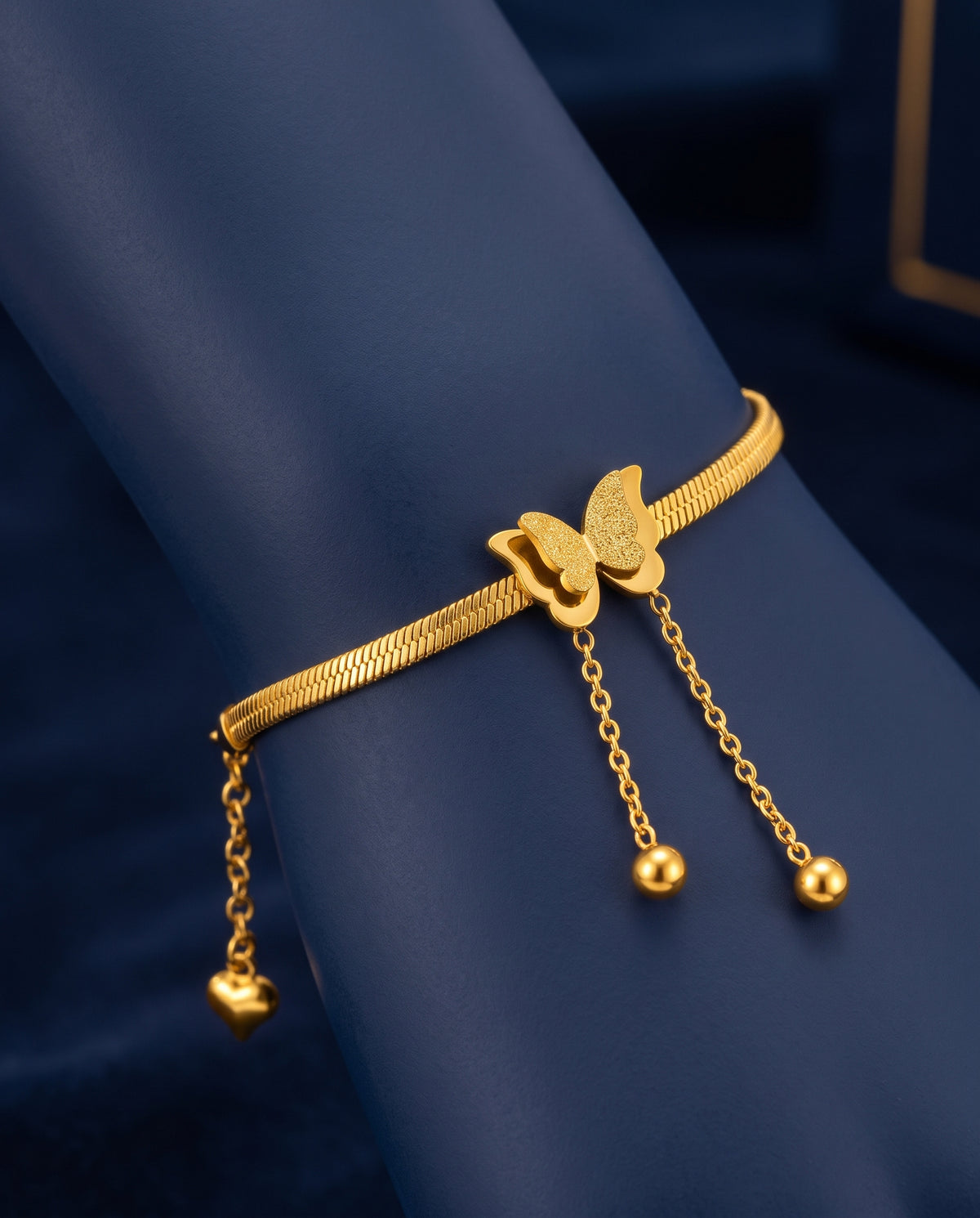 Gold-Tone Butterfly Drop Bracelet