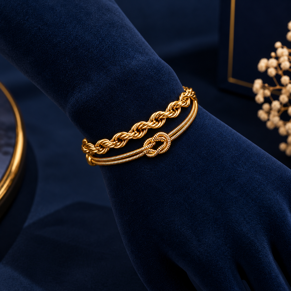 Gold-Tone Knot Bracelet Set
