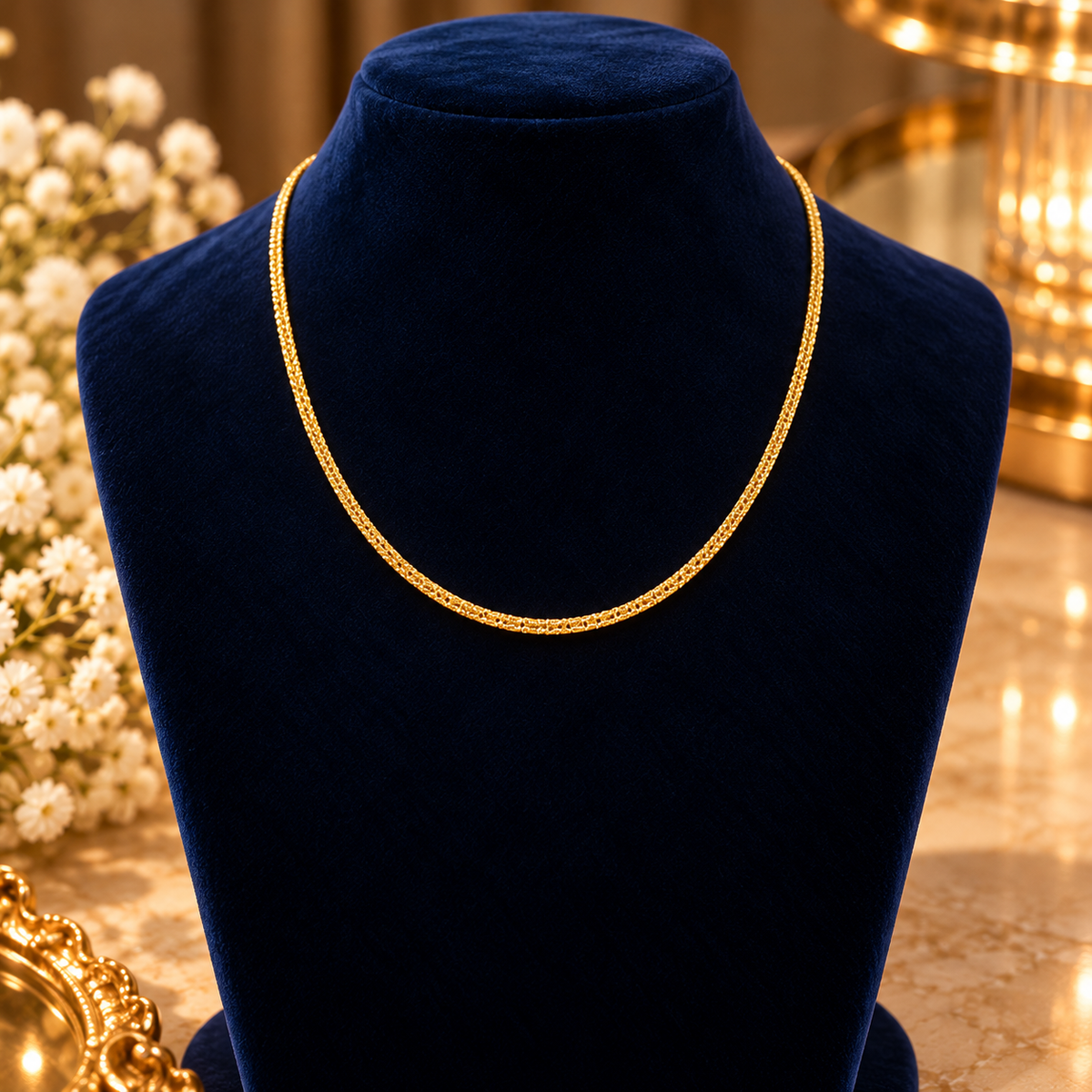 Gold-Tone Rope Chain Necklace
