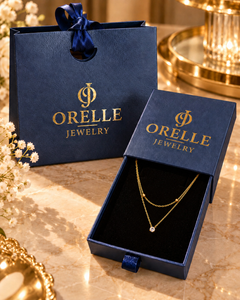 Gold-Tone Layered Crystal Necklace in Orelle packaging