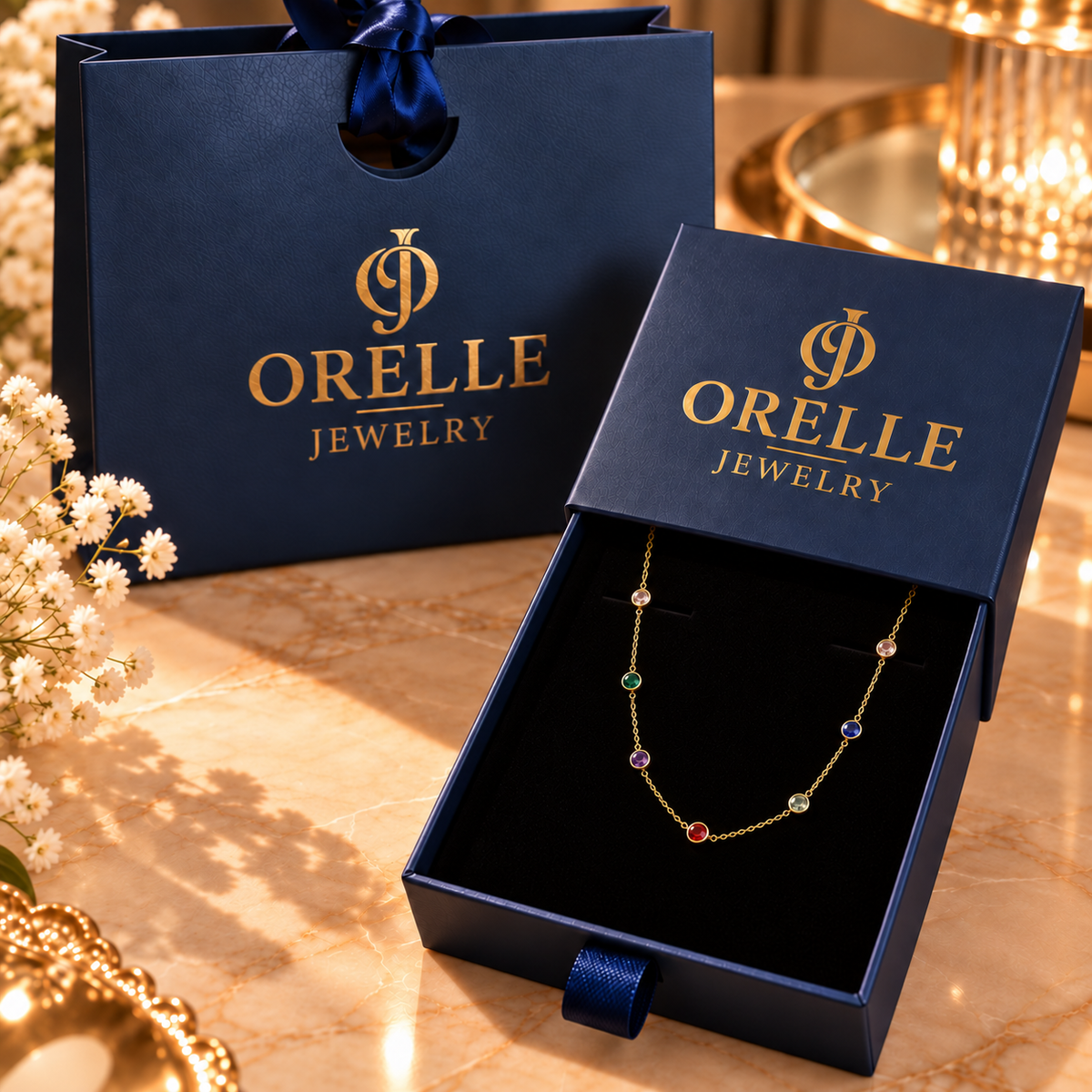 Gold-Tone Multicolor Crystal Necklace